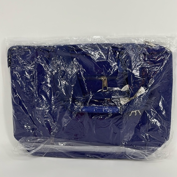 Kipling Zip-Top Tote with Adjustable Shoulder Strap Monkey Print Royal Blue NWT! - Picture 12 of 13